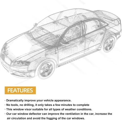 Vista 3 de Deflectores de visera de ventana lateral con cinta adhesiva para Nissan Altima 2013-2018, protectores de lluvia tintados en humo, protectores