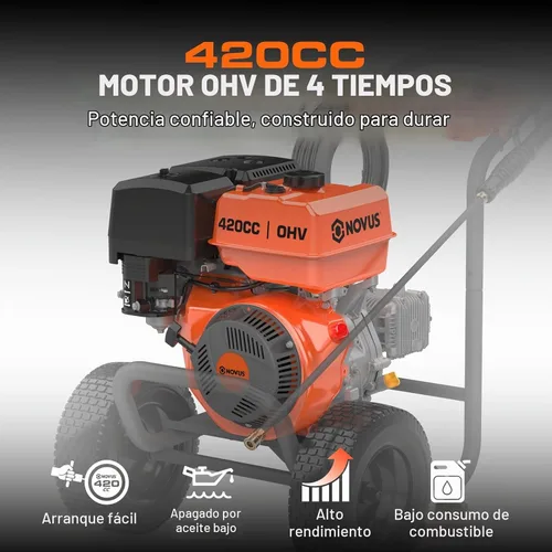 Vista 2 de NOVUS Lavadora a presión de gas 420CC 4400 PSI 4.2 GPM Lavadora eléctrica