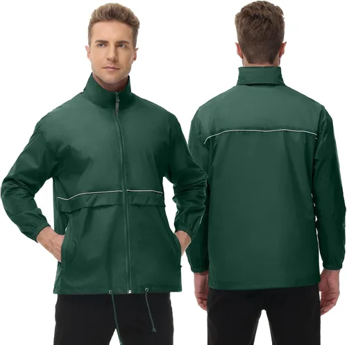 Vista 3 de Men's Rain Jacket Cycling Running Jackets Waterproof Raincoat with Hood Windbreaker Hiking Jacket Rain Coat