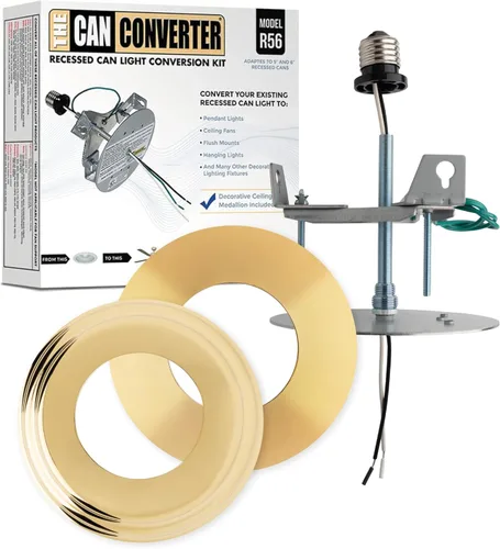 Vista 11 de The Can Converter R56 - Kit de conversión de luz empotrada para lata con medallón de techo plano y biselado de 7 pulgadas, mejoras para el hogar