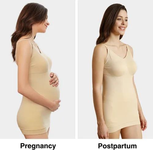 Vista 5 de iloveSIA 2Pack Seamless Nursing Cami Tank Top with Build-in Maternity Bra