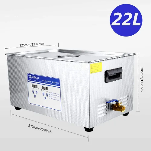 Vista 7 de Anbull 22L/5.8Gal 480W Limpiador Ultrasónico Industrial de 304 Acero Inoxidable con Temporizador Digital y Calentador para Herramientas de Llave