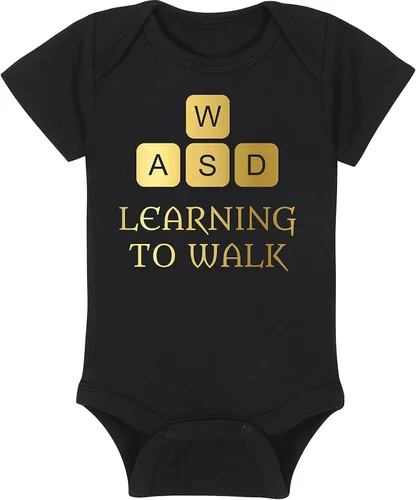 Vista 4 de Learning To Walk WASD - Gaming Baby Onesie - Hat - Blanket - Bib Package Combinations