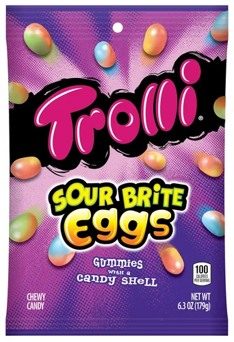 Vista 4 de Trolli Sour Brite Eggs - Gomitas de caramelo, bolsa de 4 onzas, paquete de 12