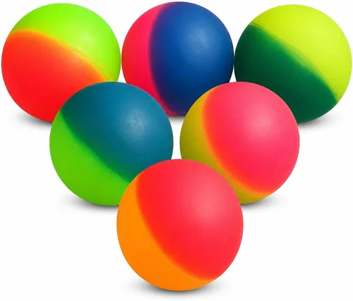 Vista 7 de Jumbo Super Bouncy Balls (Pack) - 2.35-Inch Assorted Color Rubber Balls
