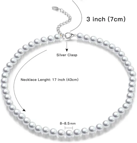 Vista 4 de BULINLIN - Gargantilla de cuentas con perlas, joyería de moda para cumpleaños, regalo para mujer