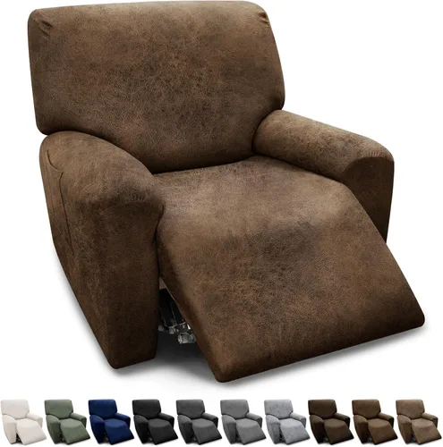 Vista 119 de Fundas para Sillón de 2 Piezas con Cojín en T, Fundas de Aspecto de Cuero para Sofá, Fundas para Sillas, Protector de Muebles Elástico, Funda