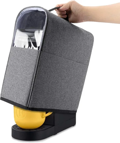 Vista 7 de CURMIO Funda antipolvo para cafetera compatible con Keurig K-Mini y K-Mini Plus, funda para máquina de café con bolsillos para K Cup, solo funda