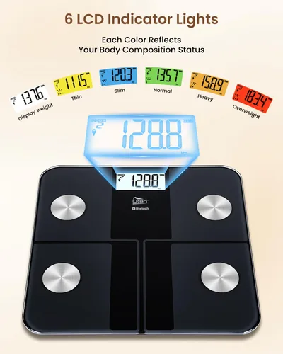Vista 5 de Uten Smart Scale for Body Weight, Digital Bathroom Weighing Wireless Scales with Body Fat and Water Weight for People, Bluetooth BMI Electronic Body