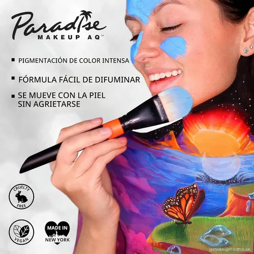 Vista 6 de Paleta de pinturas faciales con 8 colores de Paradise Makeup Aq, 56g, Multicolor Básico