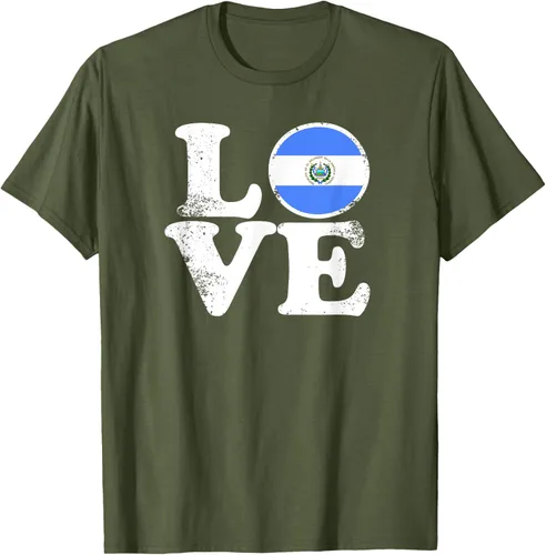Vista 54 de Love El Salvador Flag tShirt Home Pride Distressed Tee T-Shirt