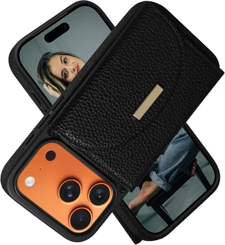 Vista 20 de Funda tipo cartera de Keallce para iPhone 14 Pro de 6.1 pulg., funda con tapa y ranuras para tarjetas, soporte con anillo, funda protectora de piel