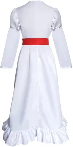 Vista 4 de BICOPU Vestido blanco aterrador de Halloween para niñas, vestidos casuales de princesa para niña