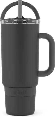 Vista 14 de Ello Port Taza de 30 oz con asa de transporte y mango integrado Botella de agua reutilizable de acero inoxidable con aislamiento al vacío