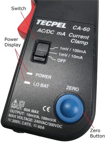 Vista 3 de TECPEL CA-60 CA-60 sonda de transmisor de abrazadera de corriente CA-60 CA-60