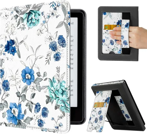 Vista 19 de CoBak Funda con soporte para Kindle Paperwhite - Funda de piel sintética duradera con función de apagado y encendido automático, ranura
