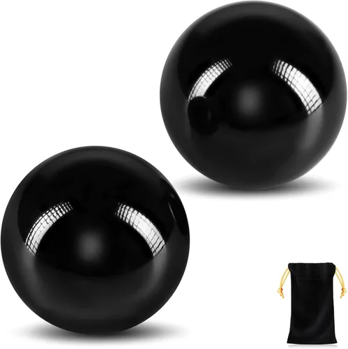 Vista 8 de Learay 2 bolas Baoding, bolas de Baoding para terapia de manos, bolas de masaje de ejercicio de salud chinas con bolsa de transporte para aliviar