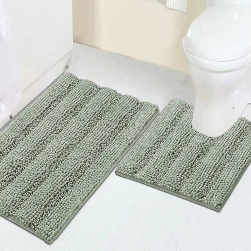 Vista 166 de Turquoize Alfombra de baño de chenilla de lujo para baño, extra absorbente, alfombra de ducha de microfibra antideslizante para baño, alfombra Aqua