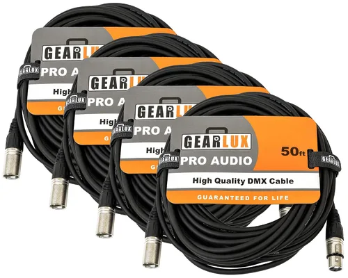 Vista 20 de Gearlux Cable DMX, 3 pines, macho a hembra, 3.2 pies - paquete de 10