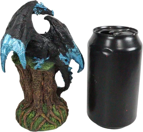 Vista 5 de Ebros Blue Midnight Dragon Mother Guarding Huevo translúcido con luz nocturna LED, figura como Calabozos y Dragones, decoración de fantasía