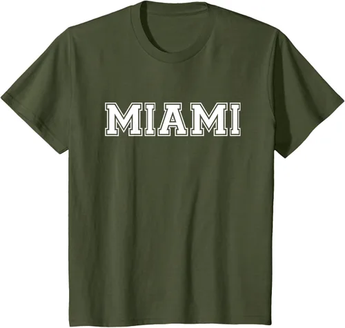 Vista 10 de Camiseta de regalo deportiva estilo universitario Miami Florida, Negro, S