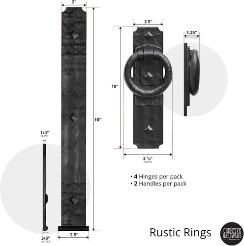Vista 6 de Cre8tive Hardware Anillos rústicos magnéticos para puerta de garaje (6 piezas)
