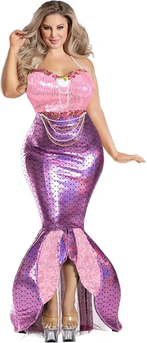 Vista 2 de Disfraz de sirena para mujer, talla grande
