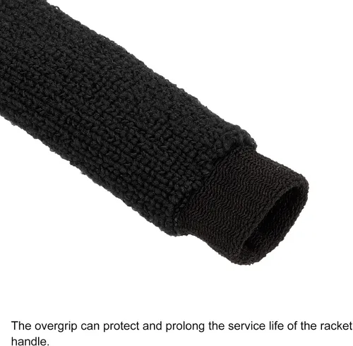 Vista 4 de PATIKIL Cotton Feeling Badminton Towel Grip Nylon Tennis Racket Overgrip Racquet Grip Hand Glue Anti-Skid Sweatband for Golf Bike Handle Negro