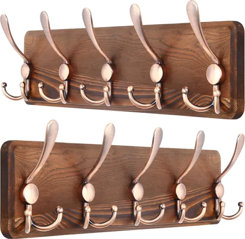 Vista 37 de SKOLOO Perchero de pared montado en la pared de estilo rústico: Perchero de pared de pino de madera auténtica de 40,6 cm de orificio a orificio
