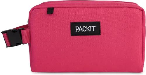 Vista 25 de PackIt Caja de aperitivos congelable, color negro, fabricada con tecnología EcoFreeze, plegable, reutilizable, cierre de cremallera con asa