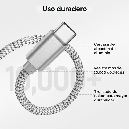 Vista 3 de Basesailor Cable de carga USB tipo C de 1 pie, paquete de 2, cable de carga para automóvil para el nuevo iPhone 17 Air 16 Pro Max Plus, Samsung