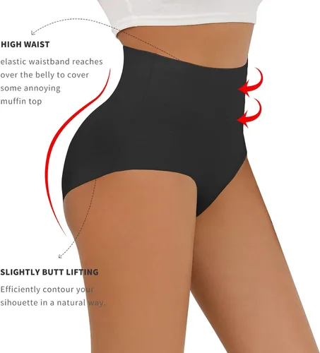 Vista 3 de FallSweet Ropa interior con control de abdomen que no se ve para mujer, bragas de cintura alta, paquete de calzoncillos cómodos
