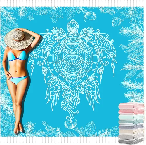 Vista 15 de Yongoes Toalla de Playa Turca de Gran Tamaño Manta de Algodón Gigante XL Toallas Resistentes a la Arena Enorme Lino XXL Extra Grande Grandes Mantas