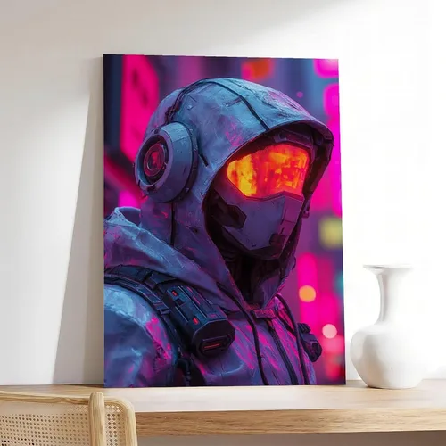 Vista 7 de XAHOR Impresión de dibujos animados retro Cyberpunk de los años 90, decoración de pared de arte callejero neón, póster de lienzo para jóvenes