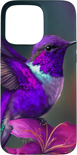 Vista 30 de Funda púrpura para iPhone XR para colibrí