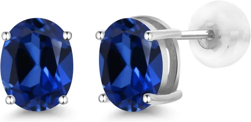Vista 91 de Gem Stone King Aretes de oro de 14 quilates con piedra natal ovalada de 0.315 x 0.236 in Aretes de oro para mujer