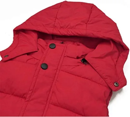 Vista 3 de Digirlsor Chaleco acolchado con capucha y cremallera para niños y niñas 5-12T