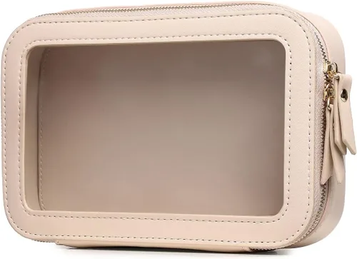 Vista 41 de Pinkmik Pequeña bolsa de maquillaje, mini estuche transparente para maquillaje y neceser con cremallera, organizador de bolsos para mujer