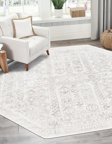 Vista 18 de Unique Loom Oxford Collection - Alfombra rectangular de 2 x 3 pies 1 pulgada, color beige y marfil