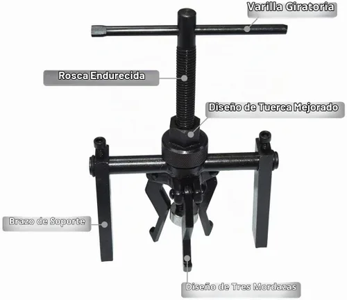 Vista 3 de Extractor de engranajes extractor de rodamientos internos de 3 mandíbulas extractor externo interno para rueda de motocicleta coche SUV