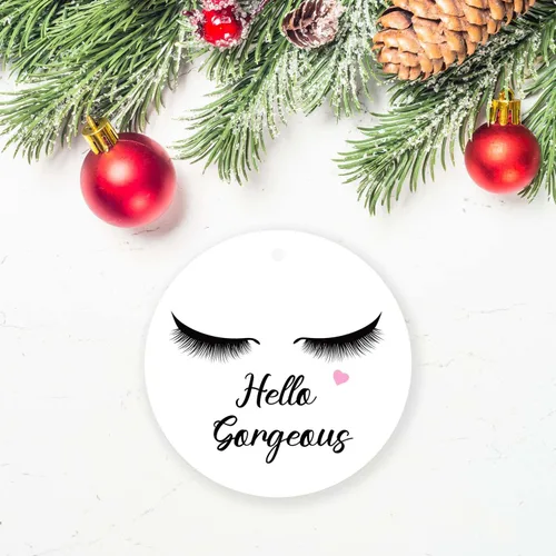 Vista 5 de Adornos de pestañas, adorno de Navidad, decoración colgante de árbol de Navidad, regalo coleccionable, artista jefe de pestañas, esteticista