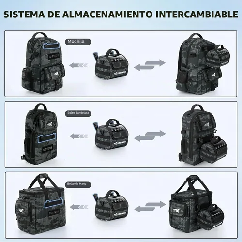Vista 8 de KastKing BaitSpace Bolsa de gestión de línea, bolsa de almacenamiento de línea de pesca con nailon resistente al agua, ventana transparente, divisor