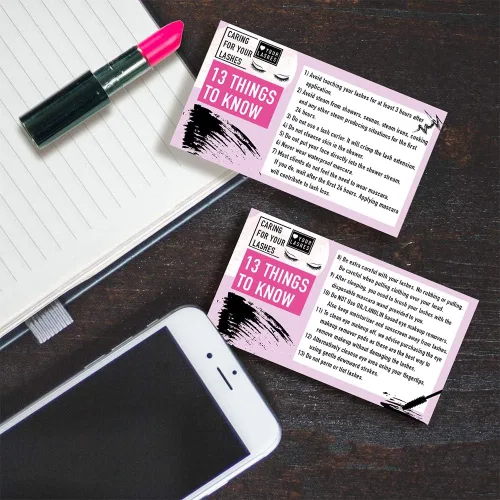 Vista 7 de Diseño de extensiones de pestañas, juego de 50 tarjetas de fidelidad, papelería para tarjetas de cuidado, ideal para peluquería, salón de belleza