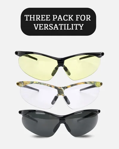 Vista 5 de Aqulius 3pk Shooting Glasses - Safety Glasses - Eye Protection for Shooting Range, Tactical Shooting Goggles