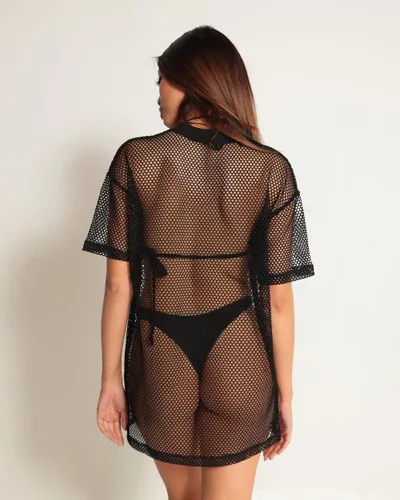 Vista 5 de iHeartRaves - Camiseta de malla y red transparente para mujer