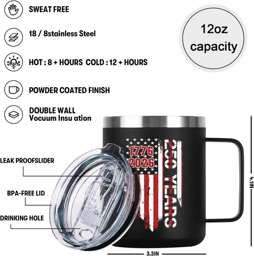 Vista 2 de 250 Anniversary USA Merchandise, regalos de 250 aniversario americano (1776-2026), regalos de cumpleaños del Día de la Independencia de 250 años