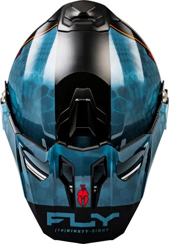 Vista 3 de Fly Racing Trekker Cold Weather MX ATV Off-Road Motorcycle Helmet Pizarra/Negro/Rojo (Dual Shield)