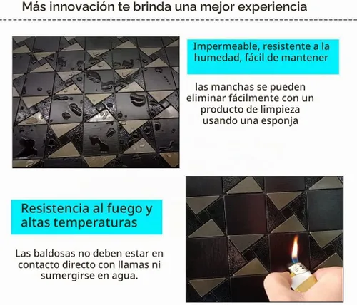Vista 4 de Azulejo autoadhesivo contra salpicaduras de 10 hojas para cocina, azulejos autoadhesivos, pegar en tocadores de baño, chimenea, mesa de lavandería
