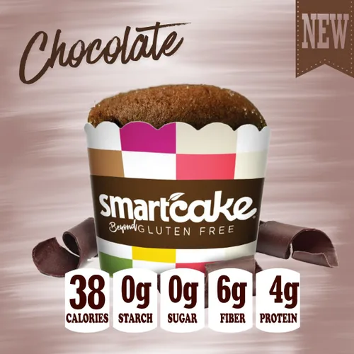 Vista 3 de Smart Baking Company Smartcake, sin azúcar, sin gluten, bajo en carbohidratos, postre keto (chocolate, 16 unidades)