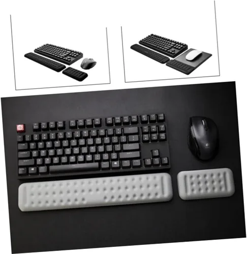 Vista 7 de Tofficu 3 piezas de reposamuñecas de computadora, almohadilla para teclado de espuma viscoelástica, reposamuñecas para escritorio, reposamuñecas